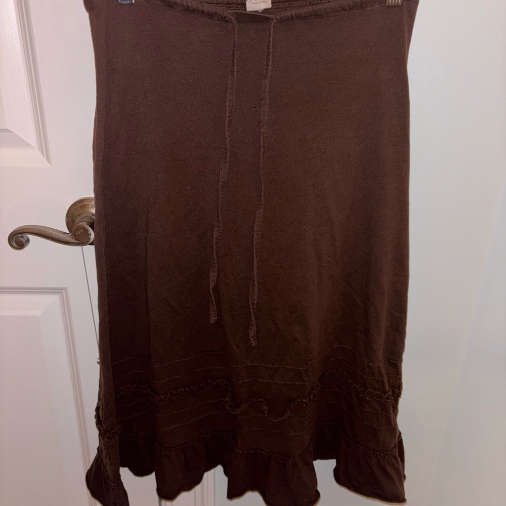 Brown Women's Casual Drawstring Skirt